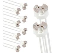 Douille GU5.3 MR16 Céramique 12V, Douille GU5.3 G4 GU4 G6.35 | Base avec Silicon Câble 14 CM, Support Ampoule pour Spot LED Halogène, 10 Pièces
