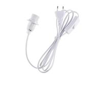 Douille Lumière E14 Interrupteur, Câble Prolongateur 1,8m | PVC Blanc, Prise Ue, Installation Facile, Usage la Cuisine et Mariages, Commande Manuelle Simple