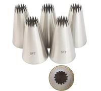Douille Patisserie 5pcs/set Large Icing Piping Nozzles For Decorating Cake Baking Cookie Cupcake Nozzle Stainless Steel Pastry Tips(5FT-5pcs)