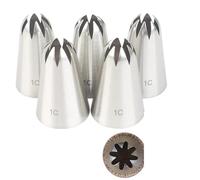 Douille Patisserie 5pcs/set Large Icing Piping Nozzles For Decorating Cake Baking Cookie Cupcake Nozzle Stainless Steel Pastry Tips(1C-5pcs)