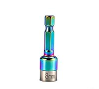 Douille résistante aux chocs 8 mm en acier au chrome vanadium avec blocage à bille et tige hexagonale, non magnétique pour un couple élevé, convient pour visseuse sans fil et visseuse à percussion (C)