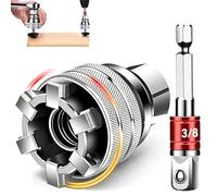 Douille universelle 10 mm - 19 mm, douille en acier auto-ajustable pour cliquet (entraînement 3/8") et perceuse (1 Set)