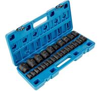 VEVOR Jeu de Douilles à Choc 1/2" 26PCs, 6 Pans en Acier Allié CR-V, Douilles à Impact Peu Profondes 10-36 mm, avec Mallette de Transport, pour Réparation Auto