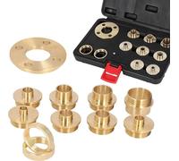 Douilles de guidage/douilles de copiage pour défonceuse - Jeu de 11 pièces - Laiton - Taille 10-30 mm - Convient à la plupart des défonceuses - Avec coffret de rangement - Pour le travail du bois