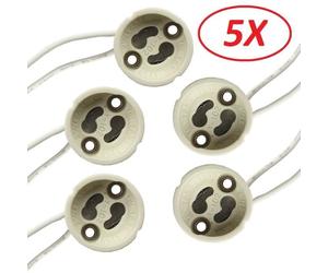 Douilles GU10 - LAMPESECOENERGIE - Lot de 5 - Céramique - 15cm de fils - Résistance jusqu'à 250°C
