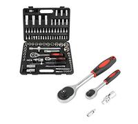 Douilles multi-empreintes Gear Lock 1/2" I 8-32 assortiment outillage intérieur extérieur I kit de 94 pièces，Coffret a cliquet dents et douilles E Cle a cliquet (94 pièces)
