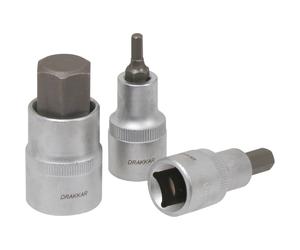 Douilles tournevis 1/2' avec embout 55mm hexagonal de 4 à 19mm - coffret métallique de 10 pcs DRAKKAR TOOLS - 10773