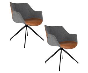 DOULTON - Lot de 2 fauteuils de repas en tissu gris Gris