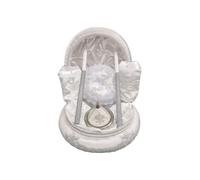 Dounia Mariage Coffret henné Luxe Rond Blanc Argente Le Coffret est composé : Un Coffret Un Coussin 1 Paire de Gants, 1 Paire de Chaussons, 1 Sachet henné, 1 Assiette 1 Couteau 2 Bougies