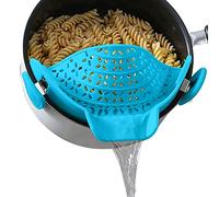 Dous Passoire À Clipser en Silicone, Filtre Égouttoir Mains Libres Résistant À La Chaleur, Égouttoir À Pâtes pour Passoire Et Tamis À Clipser sur Bols, Casseroles Et Poêles