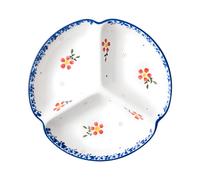 DouYuan Assiette 3 Compartiments Ceramique, Assiette Controle de Portion Regime 8 Pouces, Assiettes Divisées pour La Perte de Poids