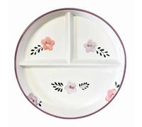 DouYuan Assiette 3 Compartiments Régime Ceramique, Assiette Reequilibrage Alimentaire Porcelaine, Assiettes Divisées pour La Perte de Poids