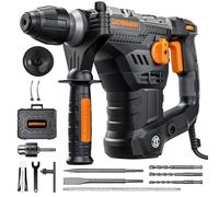 DOVAMAN RH15A Marteau Perforateur SDS-Plus 1500W, 7 Joules, 4 Fonctions, 900 tr/min, 4350 cps/min, Anti-Vibration, Embrayage de Sécurité, avec Forets & Burins, pour Béton et Maçonnerie, avec Coffret