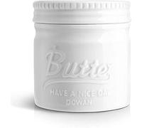 DOWAN Beurrier - Beurrier en Ceramique avec Couvercle - Beurrier à Eau en Porcelaine pour Beurre Mou et Tartinable - Blanc