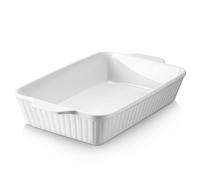 DOWAN Casserole, 9x13 plat de cuisson en céramique, grand plat à lasagne profond pour le four, 4.2 quarts plat de cuisson avec poignées, résistant au four et durable pour lasagne, cadeau de mariage