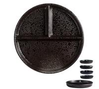 Dowbom Assiettes de contrôle des portions, assiettes divisées pour adultes, assiettes bariatriques pour contrôle des portions, plateau à déjeuner réutilisable à 3 sections (20,96 cm, D)