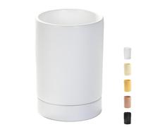 Dowbom Support pour ustensiles de cuisine pour comptoir, organisateur pour cuillère et spatule, pot en céramique pour ustensiles de cuisson, range-couverts, porte-baguettes (Blanc)