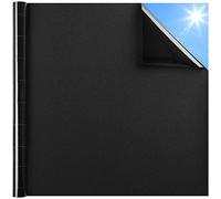 DOWELL Film occultant pour fenêtre avec grille Noir 90 x 400 cm | Autocollants statiques amovibles pour bloquer la lumière et dormir pendant la journée, vinyle teinté givré bloquant le soleil