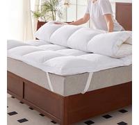 DOWNFOCUS Housse de matelas 120x200cm en 100% plumes d'oie, hauteur de 7cm avec plumes d'oie, Housse en 100% coton imperméable aux duvets, certifié Öko-Tex 100 classe 1, Downpass