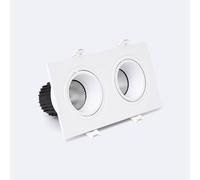 Downlight Carré Inclinable Led 18w Dimmable Coupe 75x155 Mm 2700k Blanc Blanc Chaud