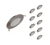 Downlight Dalle LED Extra Plate Ronde ALU 6W - Pack de 10 - Blanc Chaud 2300K - 3500K - SILAMP