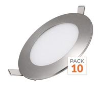 Downlight Dalle LED Extra Plate Ronde ALU 6W - Pack de 10 - Blanc Neutre 4000K - 5500K