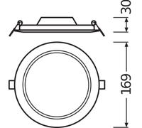 LEDVANCE Downlight Slim Round 155 – Spot de plafond 12 W 4000 K WT