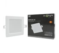 Downlight encastré carré blanc 17cm 12W 4000K Ecolight
