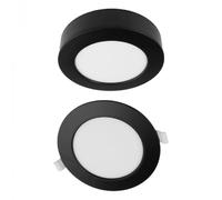 Downlight LED 12W rond CCT montage mixte noir Ecolight