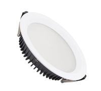 Downlight Led 24w Rond Aero 130 Lm/W Microprismatique 4000k Lifud Coupe Ø 200 Mm Blanc Neutre 4000k Dimmable 1-10v