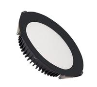 Downlight Led 24w Rond Aero 130 Lm/W Microprismatique Coupe Ø 200 Mm Noir 4000k Non Dimmable Blanc Neutre