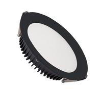 Downlight Led 30w Rond Aero 130 Lm/W Microprismatique Coupe Ø 200 Mm Noir 4000k Blanc Neutre