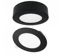 Downlight LED 6W rond CCT encastré/saillie noir Ecolight