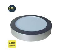 Downlight Led À Surface Ronde 20w 4000k 1500lm Chrome Mat Edm 31592