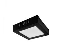 Downlight LED en saillie carré noir 12 cm 6W 4000K Ecolight