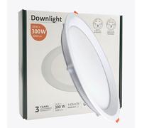 Downlight LED plafond encastrable circulaire, 225 mm, 24 W (300 W), 3000 lm, panneau rond encastré, URG17, puissance réglable, lumière sélectionnable 3000K-4000K-5700K (CCT) (1, Ø225 mm)