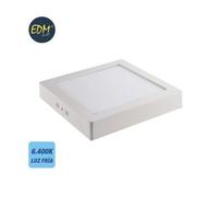 Downlight Led Surface Carrée 20w 6400k 1500lm Blanc Edm 31595
