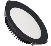Downlight Led 24w Rond Aero 130 Lm/W Microprismatique Coupe Ø 200 Mm Noir 4000k Non Dimmable Blanc Neutre