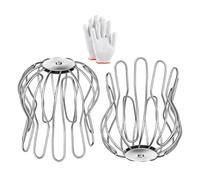 Downspout Guard - Gutter Leaf Filter | 304 Stainless Steel Screen | 2 Pack with Gloves, Flexible Expandable Mesh, Fits 70-100mm Drains, Rustproof, for Roof, Balcony & Yard Drainage