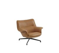 Doze Fauteuil Dossier Bas Cuir Affiné Cognac/Noir Anthracite