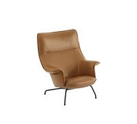 Doze Fauteuil Rembourré Cuir Cognac/Noir Anthracite