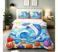 Dozrmey Housse de Couette 160x200 cm, Coquillage Coloré, AQ123