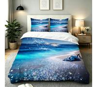 Dozrmey Housse de Couette 220x240 Conversation Bleue, 3 Pièces Parure de Lit en Microfibre pour Chambre à Dortoir, Qualité Ensemble de Literie avec Fermeture Éclair et 2 Taies d'oreiller, AE3095