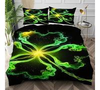 Dozrmey Housse de Couette 240x260 Brume Verte, Parure de Lit avec Fermeture Éclair Attaches pour Adulte, Respirante Ensemble de Literie en Microfibre avec 2 Taies d'oreiller,AW5616