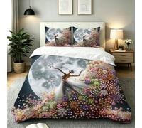 Dozrmey Housse de Couette 240x260 cm, Fille Grise, AQ5124 | Microfibre Épaisse, avec 2 Taies d’Oreiller, avec 4 Liens Intérieurs, Fermeture Éclair Longue, Coutures Renforcées, Adulte