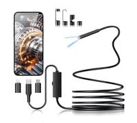 DPduct Caméra endoscope avec lumière, caméra d'inspection ultra fine de 5,5 mm 1920p HD pour téléphone portable avec câble semi-rigide de 1 m, étanche IP67, caméra tubulaire pour Android, iPhone iOS
