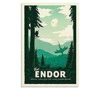 DPFRY Endor Star Wars Minimalisme Anime Rétro Affiche De Voyage Art Mural Imprimé Sur Toile Pour Affiche De Décoration De Chambre Uz71Fr 40X60Cm Sans Cadre