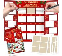 DPKOW Calendrier de l'Avent à Gratter 2026, Bricolage Calendrier de l'Avent à Remplir Soi-Même 24 Noël Calendriers Vide pour Gratter Bricolage Familles Femmes Hommes Couples