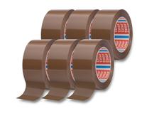 Dpm tapes - tesa 4280 Ruban d'Emballage pour Cartons, Adhésif Caoutchouc Synthétique, Pose Manuelle ou Dévidoir, Havane, 6 Rouleaux de 48 mm x 50 m