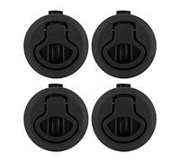 Dpofirs 61mm/2,4in Verrou à Tirage Affleurant à Anneau Rond pour Trappe | Serrure de pont ronde en plastique ABS noir, poignée encastrée, résistante aux intempéries, avec vis en acier, pour porte